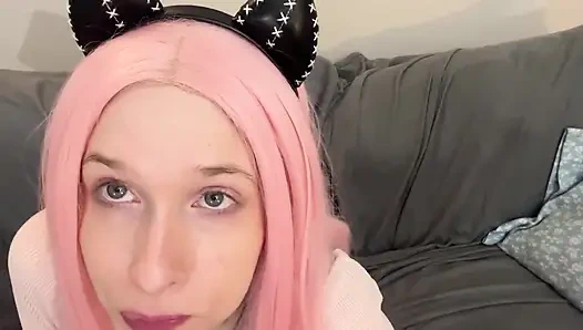 Bratty Bubblegum Slut Blowing Bubbles