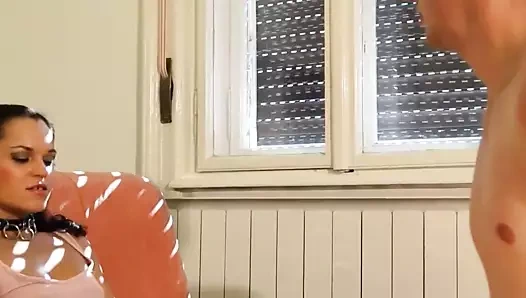 Mistress Jerks Him Off