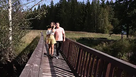 Sıcak bir güneşli günde piknik, seks ve göte boşalma