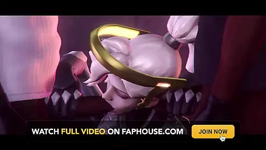 Slutty Mercy üçlü grup seks