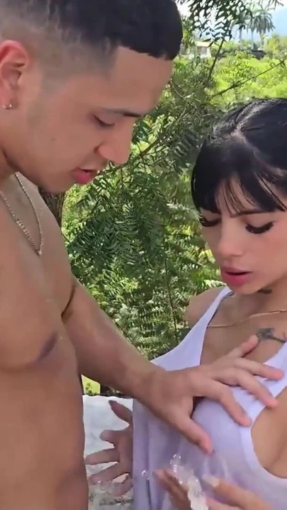 Key moment from "Colombian Has Sex in a Public Car Wash with a Guy with a Big Cock - Athenea Rose & Max Betancur"