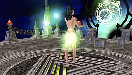 Sevimli bir kızın seksi pozlar verdiği animasyonlu 3 boyutlu seks sahnesi