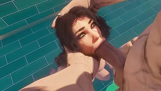 Lüks halka açık havuzda sikiş 3D Animasyon