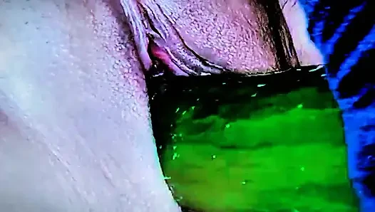 Miss Khalifa Dildoing With Mandingo Cucumber For Her Thirsty White Shaved Big Pussy