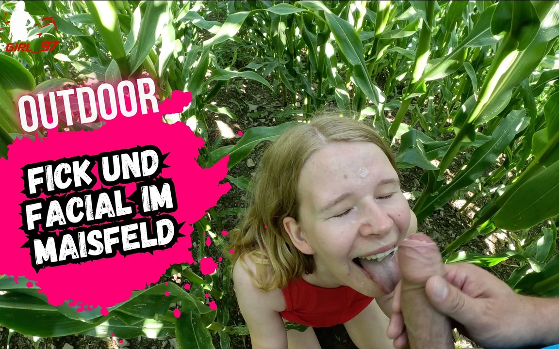 Дешевая юная шлюшка получает трах и камшот на лицо в Кукурузном поле