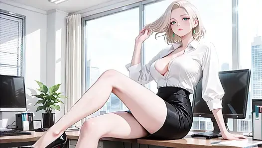 Anında sert sikiş! Seksi beyaz gömlekli ofis hanımı ıslak gırtlağına kadar alıyor ve kovboy kız