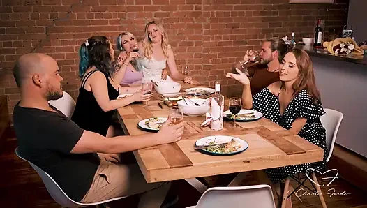 Dine Featuring Charlie Forde, Nova Hawthorne, Woody Alyx, Violet Devine, Leo Vargrsson, Trixie Monroe