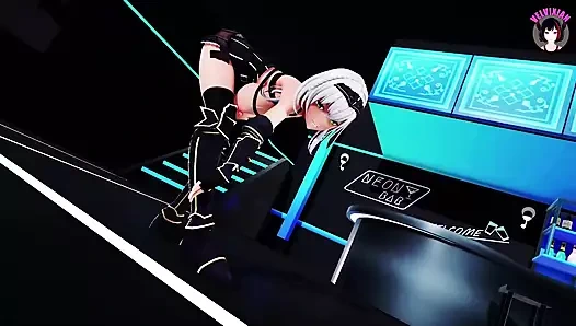 Büyük memeli kız götünü gösteriyor - dans