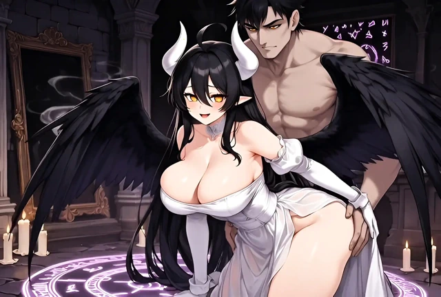 Albedo Succubus Magical Bonding Ritual Passionate Creampie Devotion Fantasy