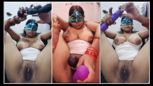 2.2 Desi sister-in-law masturbating by putting the vibration machine in the pussy,