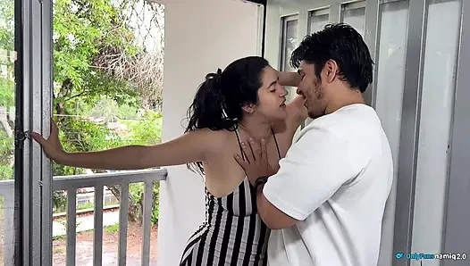 The neighbor stayed outside the house and is unfaithful to her husband with my cock!