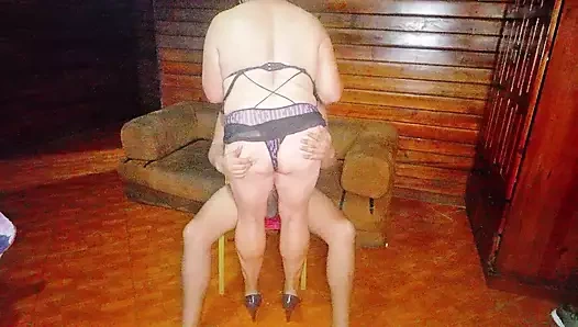 Mature stepgranny sucking l My cock and dancing sexy