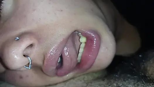 EXTREME CREAMPIE, FILLING THIS LITTLE MOUTH WITH SO MUCH CUM
