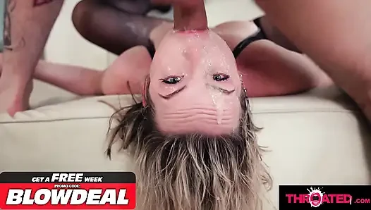 THROATED - Lilly Bell Big Tits Blonde Goes Wild On Deepthroat