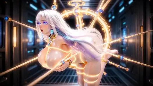 Voluptuous Shibari Suspended Doll High-Tech Dungeon 3D