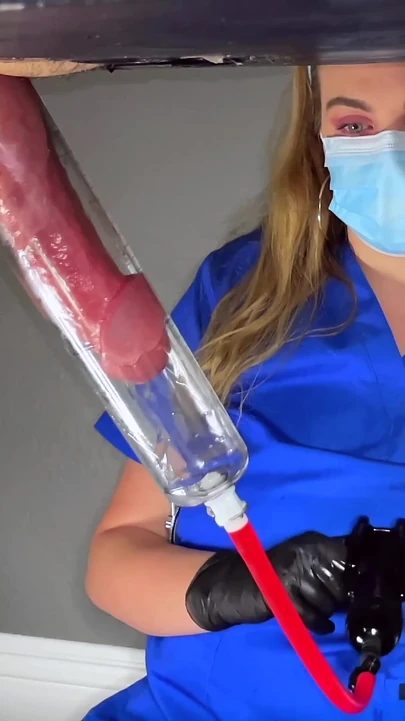 Captivating moment from "Nurse Kitty Pumps Patients Dick & Ruins 2 Orgasms On Milking Table"