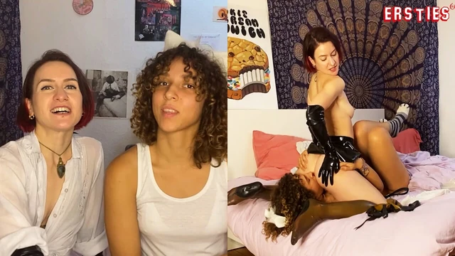 Ersties - bdsm kedi lateks ve anal penetrasyon ile oynuyor