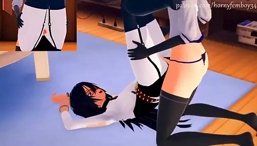 Nemuri kayama femboy gelen tüm delikler içinde bir Creampie var