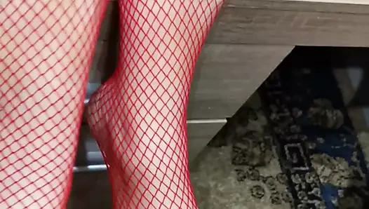 ayaklar naylon kırmızı