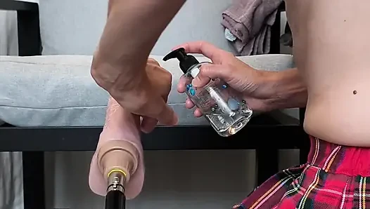 A sexy mom gets fucked by her machine