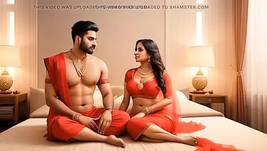 Ateşli Hintli ev hanımı ofis patronuyla seks için heyecanlı