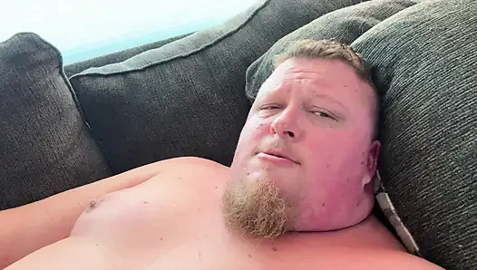Chubby Guy Laying in Bed