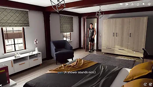 3 boyutlu devilla yoga barında sikiliyor, göğüsler şehvetli bitirmek için spermle kaplı