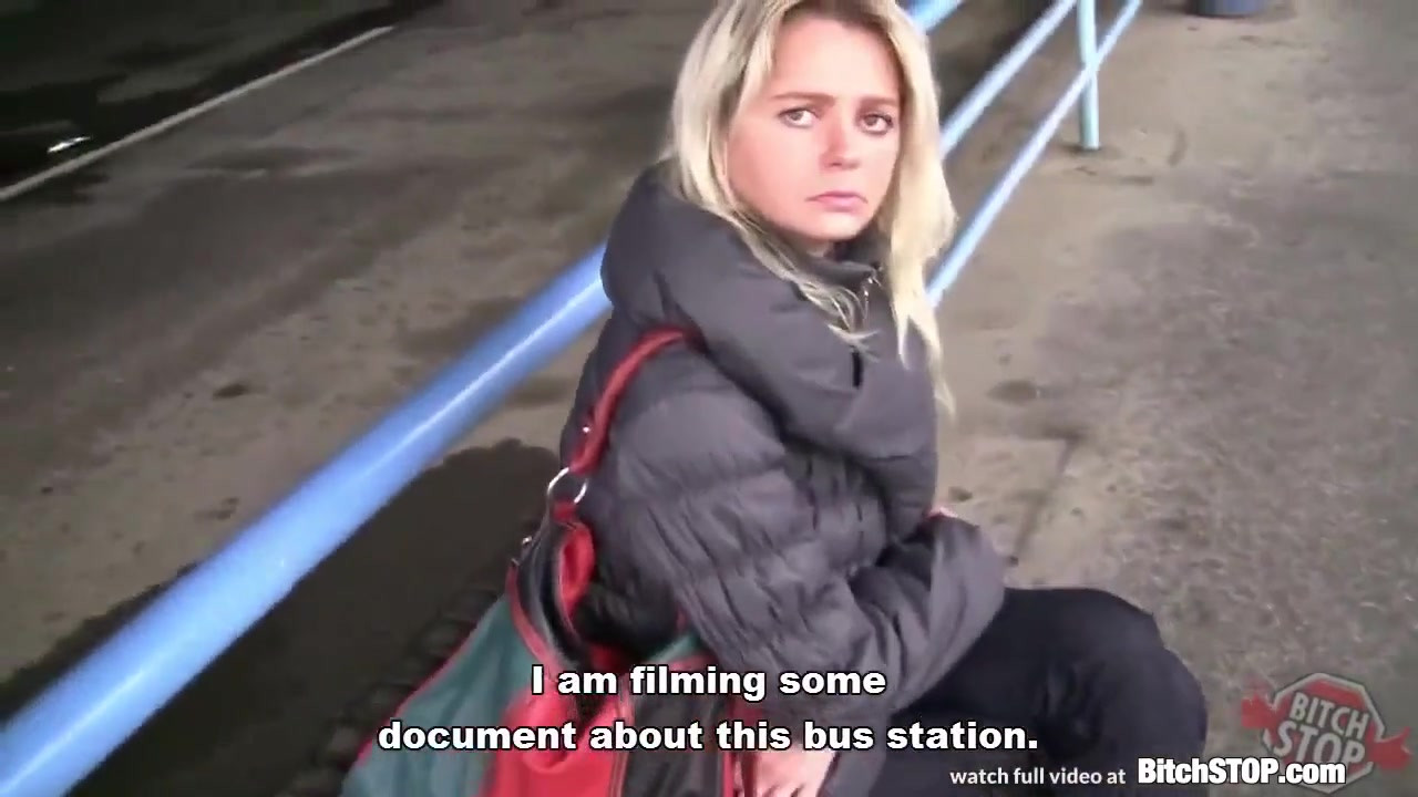 Bitch STOP - Blonde Czech MILF picked up at the bus station
