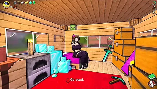 Hornycraft minecraft parodisi - steve jenny'den elmas için ıslak elle muamele alıyor