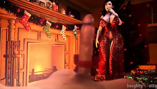 Tifa Noel hediyesi olarak dev bir yarağa meme sikişi yapıyor