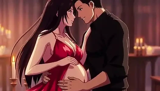 Romantic candlelight dinner that ends with husband making love to pregnant Ayesha on table
