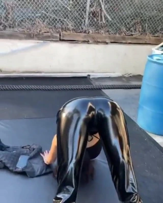 Parlak lateks deri pvc vinil kauçuk pantolon tayt