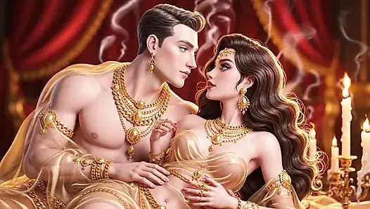 Hintli çift ki tam gece tutkusu - altın takı mein seksi yenge aur kaslı koca ka ateşli yatak odası romantizmi