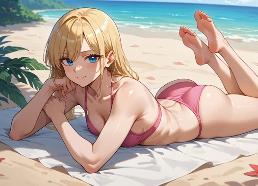 Sarışın plajda anime ai