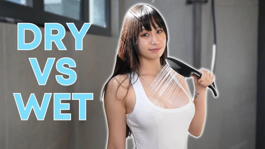 Islak oldum. Beyaz pamuk ıslak vs iksir elf ile kuru