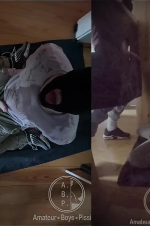 Amateur Boy Ordered to Get on His Knees, Blindfolded, and Pissed in His Mouth Through a Gloryhole