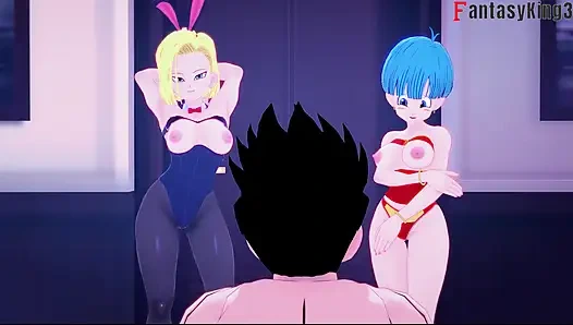 Android 18 Vulma'ı Gohan'ı sikmeye ikna ediyor - dragonball zex serisi