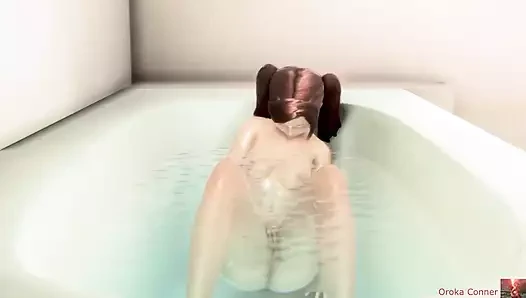 Küvette çok rahat etti