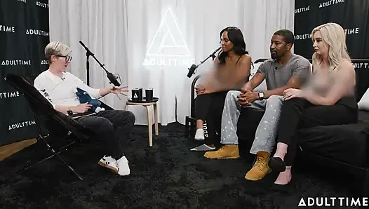 yıldızları 3'lü grup seksten sonra podcast! | Lexi Lore, Isiah Maxwell ve August Skye | Adult Time Podcast