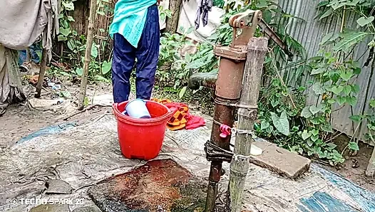 Açık alanda serinletici açık havada banyo