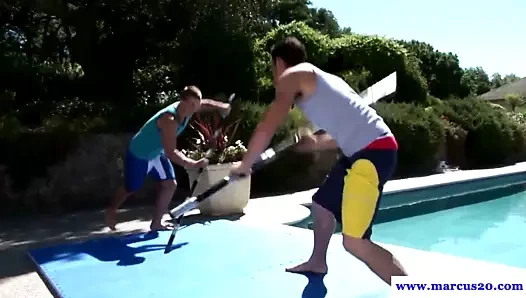 atletik düz sporcu açık havada facefucked