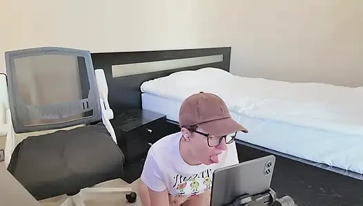 Horny milf bends over in doggy and massages her asshole