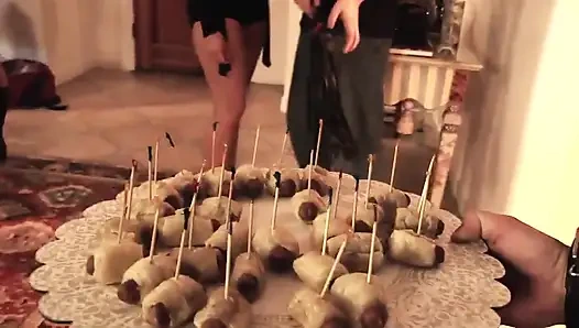 Anal seks ve çifte penetrasyonlu çılgın fetiş grup seks