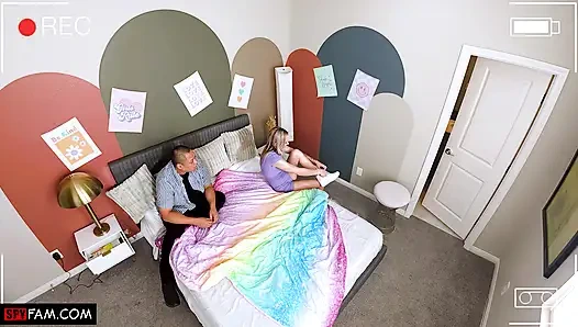 Stepdad Makes Stepdaughter Play With His Cock