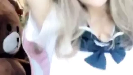 Mizaç güzel denizci üniforması çıplak pembe mimi, canlı d