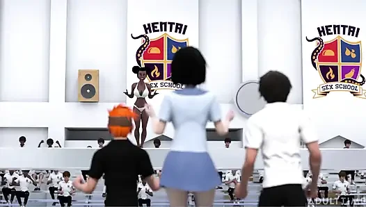 Hentai seks koleji 2. yarıyıl bölüm 2 - büyük memeli hentai hatunlar yarışmalarından sonra makaslıyor