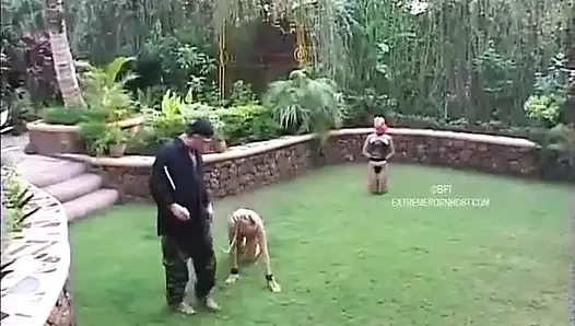 Young maidservants breaking-in