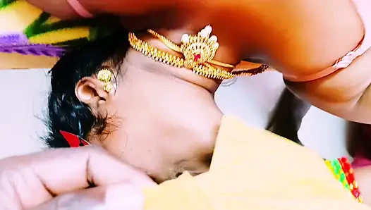 Hintli ev hanımı swamiji ile sikişiyor Telugu edepsizce konuşuyor.