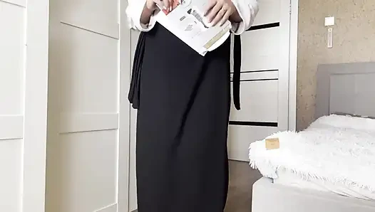 Çoraplı Arap orta yaşlı seksi kadın