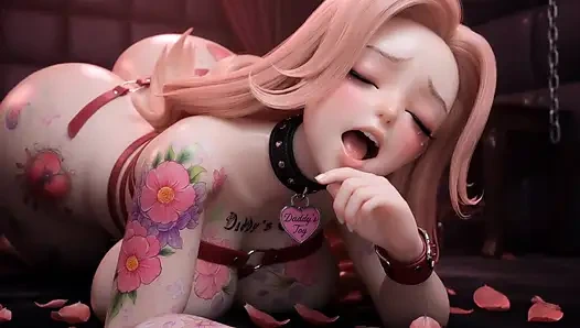Submissive Slave BDSM Bondage Training - Pink Blonde